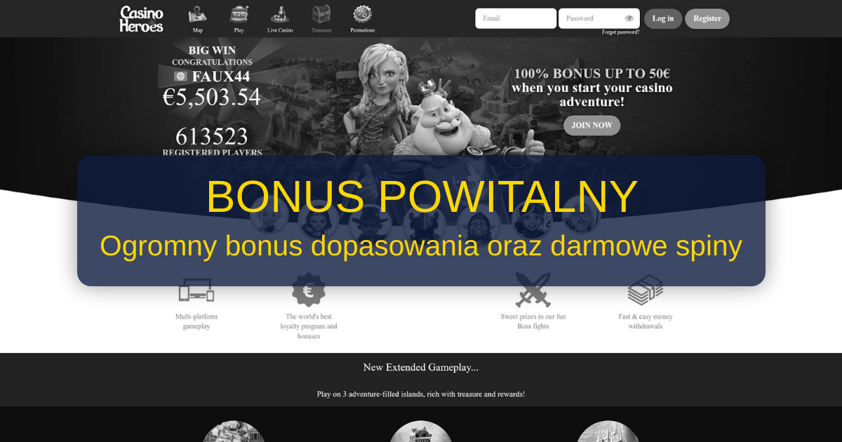 Casino Heroes welcome bonus